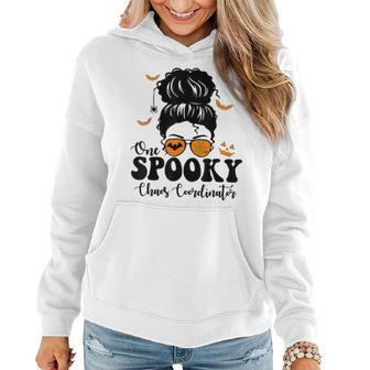 Spooky Chaos Coordinator Messy Bun Halloween Women Hoodie - Seseable
