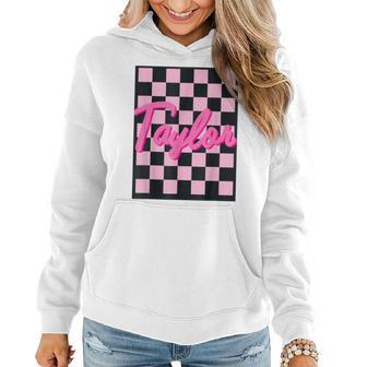 Girl Retro Taylor First Name Taylor Groovy Birthday Taylor Women Hoodie | Mazezy