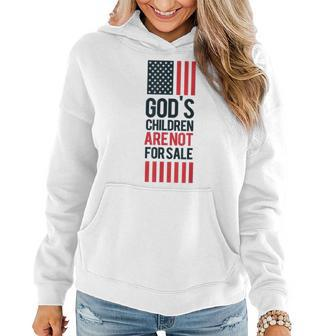 Gods Children Are Not For Sale America Flag Women Hoodie - Thegiftio UK