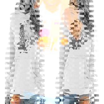 Groovy Cute Ghost Floral Spooky Vibes Hippie Halloween Girls Halloween Funny Gifts Women Hoodie | Mazezy