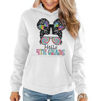 Hello 4Th Grade Girl With Hair Styled Back To School Women Hoodie - Seseable