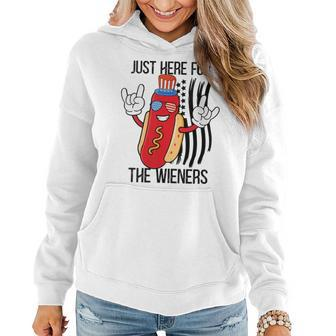 Im Just Here For The Wieners Hot Dog Cartoon 4Th Of July Gift For Womens Women Hoodie | Mazezy UK