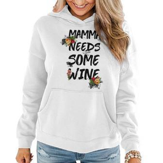 Italian American Women Mamma Needs Some Wine Gifts Women Hoodie | Mazezy