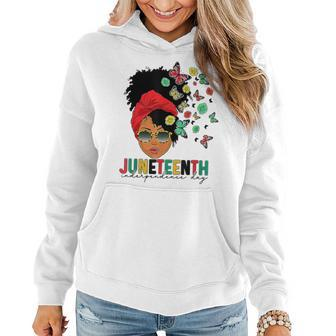 Junenth Is My Independence Day Black Queen And Butterfly Women Hoodie | Mazezy