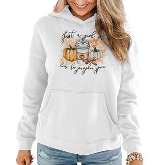 Just A Girl Who Loves Fall Pumpin Spice Latte Autumn Women Hoodie | Mazezy AU
