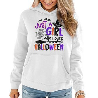 Just A Girl Who Loves Halloween Halloween Costume Women Hoodie - Monsterry UK