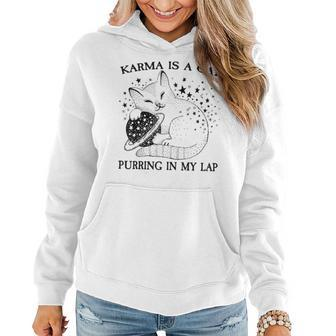 Karma Is A Cat For Girls Boys Karma Women Hoodie - Monsterry AU