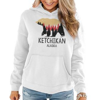 Ketchikan Alaska Vintage Grizzly Bear Nature Souvenir Gift Gifts For Bear Lovers Funny Gifts Women Hoodie | Mazezy