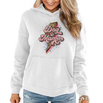 Leopard Dog Paws Lightning Bolt Dog Mama Western Country Mom Gifts For Mom Funny Gifts Women Hoodie | Mazezy