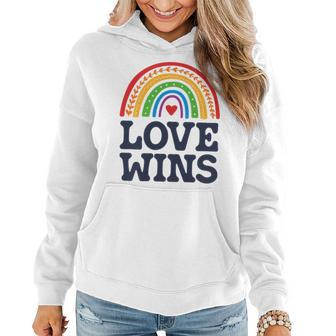 Lgbtq Love Wins Pocket Gay Pride Lgbt Ally Rainbow Vintage Women Hoodie | Mazezy