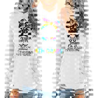 Little Miss Fourth 4Th Grade Girls Messy Bun Back To School Women Hoodie | Seseable CA