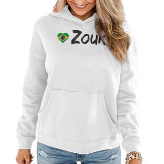 Love Zouk Brazilian Flag Heart Dancer Teacher Women Hoodie | Mazezy