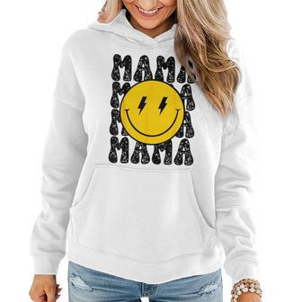 Mama And Dada Smiling Face Bolt Eyes Pregnancy Announcement Women Hoodie - Seseable