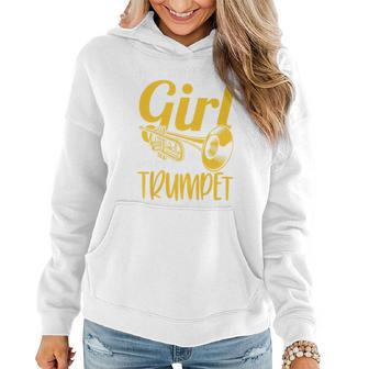 Marching Band Never Underestimate A Girl With Her Trumpet Women Hoodie - Thegiftio