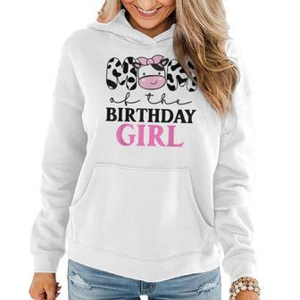 Mom Of The Birthday Girl Farm Cow Themed Family Matching Women Hoodie - Seseable