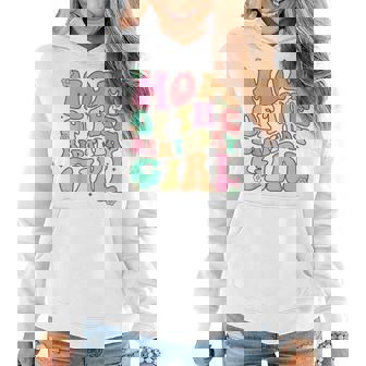 Mom The Birthday Girl Groovy Colorful Bday Birthday Girl Women Hoodie | Seseable CA