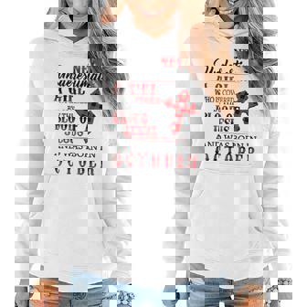 Never Underestimate A Girl Born In October Covered By Jesus Women Hoodie | Mazezy