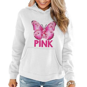 In October We Wear Pink Butterfly Breast Cancer Awareness Women Hoodie | Mazezy