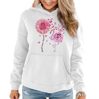 Pink Bird Flamingo Breast Cancer Awareness Women Hoodie - Monsterry DE