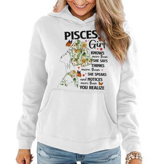 Pisces Girl Knows More Than She Says For Black Women Women Hoodie - Thegiftio UK