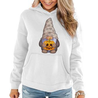 Pumpkin Jack O' Lantern Gnome Fall Hat Halloween Gnome Halloween Women Hoodie | Mazezy