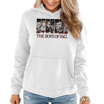 Retro The Boys Of Fall Vintage Horror Movie Halloween Autumn Women Hoodie - Seseable