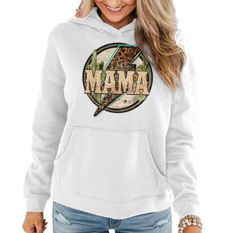Retro Desert Sunset Lightning Bolt Mama Western Mothers Day Gifts For Mama Funny Gifts Women Hoodie | Mazezy