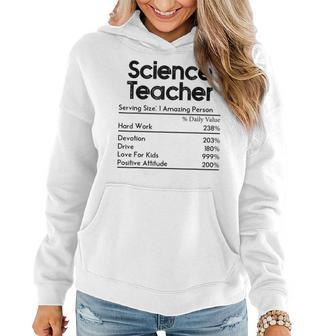 Science Teacher Nutrition Facts Teachers Funny Gift Women Hoodie | Mazezy