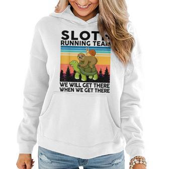 Sloth Sloth Running Team Runner Gift 5K Full Marathon Running Funny Gifts Women Hoodie | Mazezy