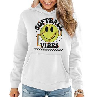 Softball Vibes Cute Womens Or Girls Sport Funny Gift Softball Funny Gifts Women Hoodie | Mazezy