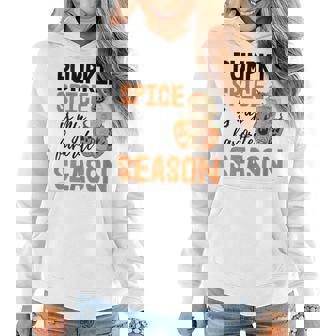 Spice Is Favourite Season Halloween Scary Pumpkin Women Hoodie | Mazezy