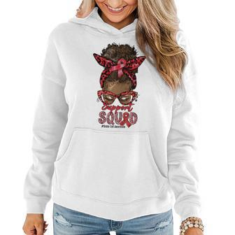 Support Squad Afro Messy Bun Leopard Sickle Cell Awareness Gift For Womens Women Hoodie - Monsterry AU