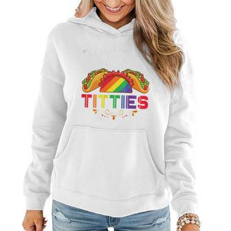 Tacos N Titties Funny Lgbtq Lesbians Pride Month Graphic Women Hoodie - Thegiftio UK