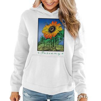 Tuscany Italy Sunflowers Fashion Gardeners Design Graphic Women Hoodie | Mazezy