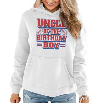 Uncle Football Birthday Boy Family Baller B-Day Party Women Hoodie | Mazezy