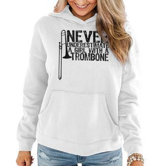 Never Underestimate A Girl With A Trombone Women Hoodie | Mazezy