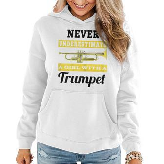 Never Underestimate A Girl With A Trumpet Band Women Hoodie - Monsterry CA