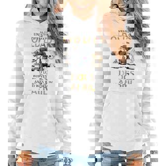 Never Underestimate Old Lady Loves Dogs Born In April Women Hoodie - Seseable