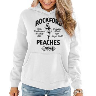 Vintage Rockford Illinois Peaches Defunct Womens Baseball Baseball Funny Gifts Women Hoodie | Mazezy