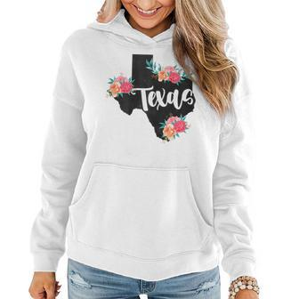 Vintage Texas Home State Map Pride Flowers Retro Rodeo Women Hoodie | Mazezy