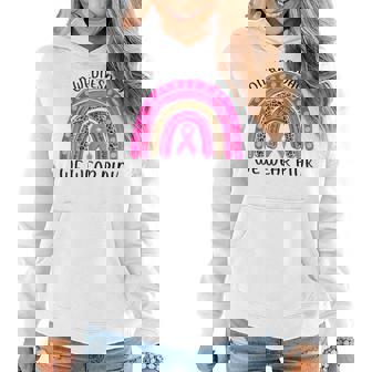 On Wednesday We Wear Pink Rainbow Breast Cancer Fighter Women Hoodie - Thegiftio