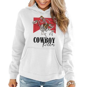 Western Cowgirl Cowboy Killers Skeleton Riding Horse Rodeo Rodeo Funny Gifts Women Hoodie | Mazezy