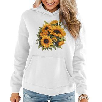 Yellow Sunflowers Cute Summer Flowers Floral Positivity Women Hoodie | Mazezy