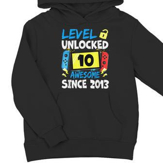 10Th Birthday Boy Level 10 Unlocked Awesome 2013 Video Gamer Youth Hoodie - Monsterry