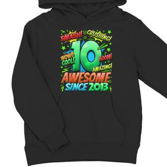 10Th Birthday Comic Style Awesome Since 2013 10 Year Old Boy Youth Hoodie - Thegiftio
