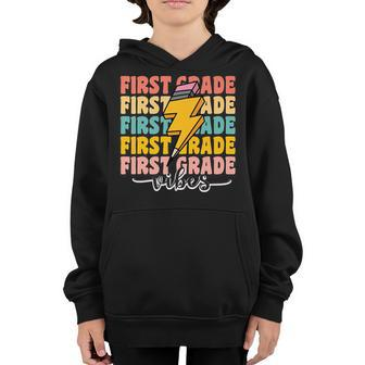1St Grade Vibes Boy Girl Back To School Letter Graphic Youth Hoodie | Mazezy UK