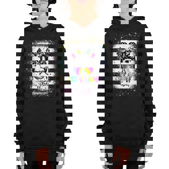 1St Grade Vibes Messy Bun Back To School First Day Tie Dye Youth Hoodie | Mazezy