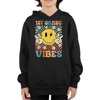 1St Grade Vibes Retro First Grade Team First Day Of School Retro Gifts Youth Hoodie | Mazezy