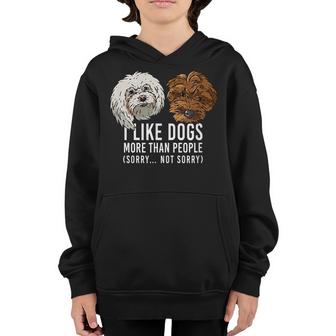 I Like Dogs More Than People Funny Dog  Adult & Kids  Youth Hoodie