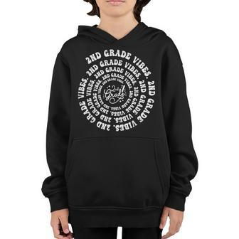 2Nd Grade Vibes Spiral Groovy Vintage First Day Of School Groovy Gifts Youth Hoodie | Mazezy